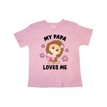 

Inktastic My Papa Loves Me with Bigfoot Gift Toddler Toddler Girl T-Shirt