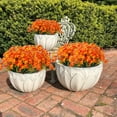 8 Bundles Artificial Daisy Mums Flowers Outdoor Fake Fall Flowers for