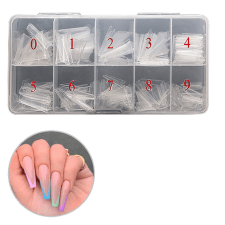 500pcs Artificial Acrylic Nail Tip Natural Color Full Cover False Nail Tips