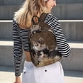 thumbnail image 5 of Bingfone Cat Family Print Canvas College Laptop Backpack, Large Capacity Lightweight College Bookbag Casual Daypack-Medium, 5 of 5