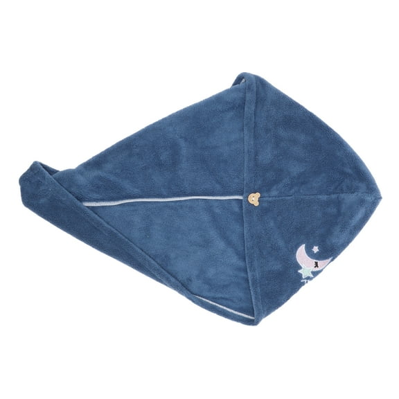 1 Pc Women Soft Cartoon Pictures Hair Towel for Bathroom Vacation Travel Blue Coral Velvet