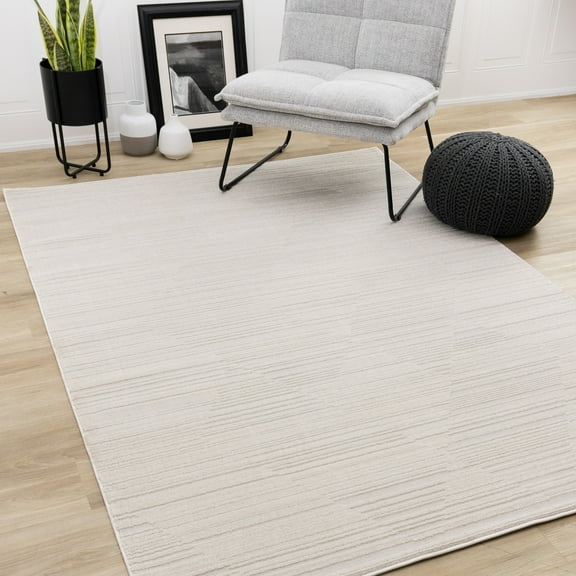 Rug Branch Distressed, Tonal/Solid, Trellis Beige Indoor Area Rug - 5' x 8'