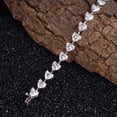thumbnail image 3 of Diastar Jewels Heart Cut Cubic Zirconia 14K White Gold Finish Women's Tennis Bracelet, 3 of 4