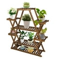 thumbnail image 2 of FANNYC 2 Kinds Of Star-Shaped Wooden Plant Flower Stand 6-Story Room Built-In With Wheeled Garden Flower Pot Bracket Garden Plant Display Stand For Courtyard Balcony Terrace Office Corridor, 2 of 6