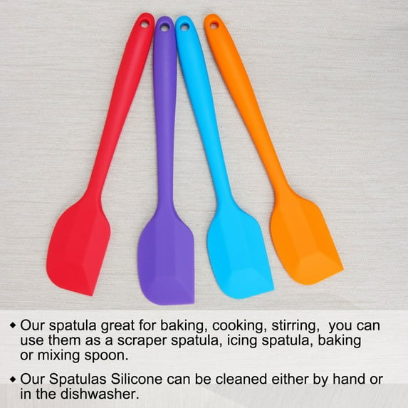 4pcs Kitchen Silicone Spatula Set Bulk Heat Resistant Cream Jar Scraper Cooking Baking Utensils