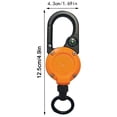 thumbnail image 4 of Retractable Carabiner Keychain Retractable Keychain with Compass Steel Wire Carabiner Badge Reel Holder Clip Key Ring Heavy Duty Outdoor Camping, 4 of 8