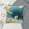 thumbnail image 2 of COMIO Throw Pillow Cover Green Plant Leaves - Teal Gold Ginkgo Leaf Pillow Cushion Covers - Square Turquoise Cushion Case, Great for Sofa, Bedroom, Chair, Yard, Living Room Decor, 2 of 5