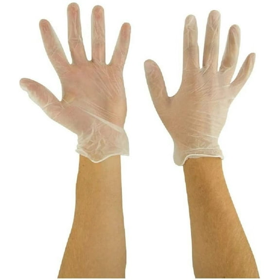Vinyl Exam Powder Free Disposable Gloves, Medium, 100 Gloves Per Box