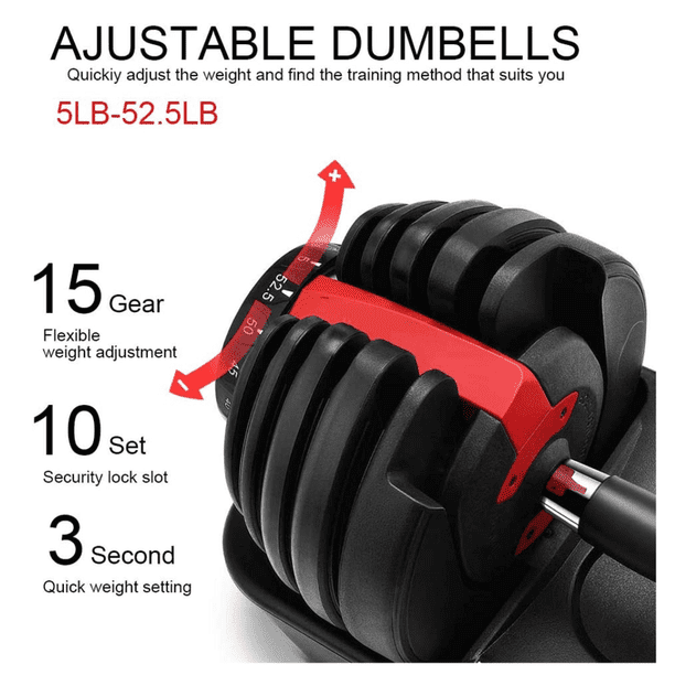 IMFit 5lb 52.5lb Adjustable Dumbbell Free Hand Grip Strengthener 2 Dumbbells