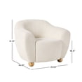 thumbnail image 7 of 2-Pack Walker Edison Contemporary Bouclé Accent Chairs with Wood Legs, Ivory, 7 of 7