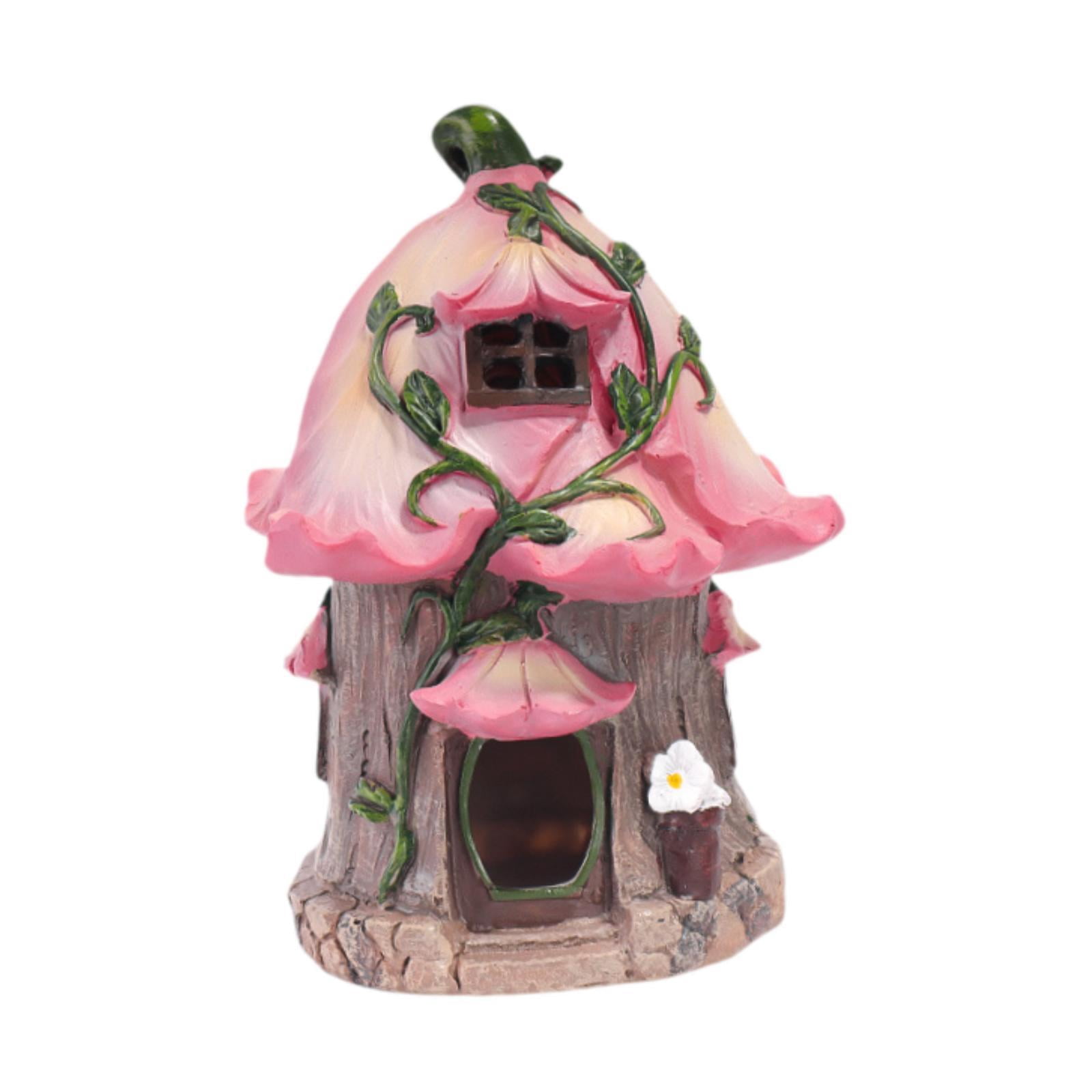 simhoa Fairy Garden Decor House Statue Sculpture,Creative, House, Resin Statue for Outdoor, Yard, Decoration
