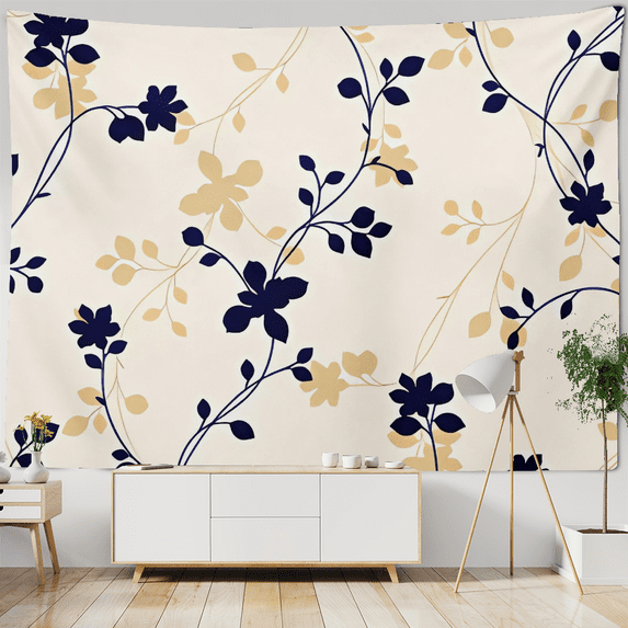 FHENF Floral Printed Tapestry Wildflower Flowers Botanical Classic Design Art Tapestries for Bedroom, 4 Sizes