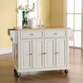 thumbnail image 2 of Kingfisher Lane Natural Wood Top Kitchen Cart in White, 2 of 5