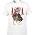 thumbnail image 3 of Black Anime Clover Shirt Men's Breathable Graphic Custom Short Sleeve Tshirt Fashion Crew Neck Tees Tops, 3 of 5