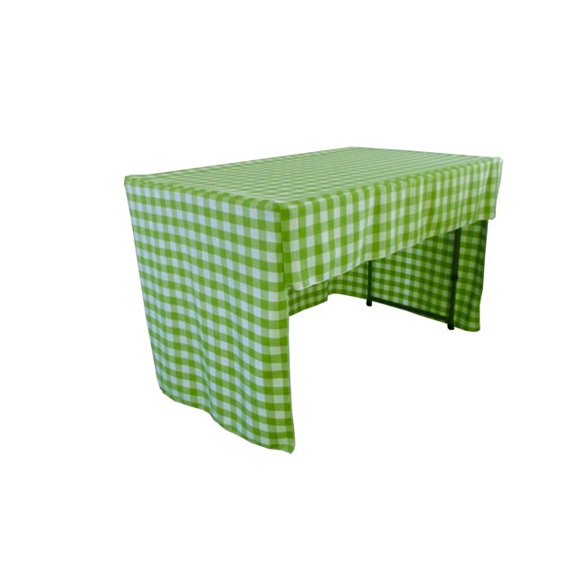 LA Linen - Mantel de salón a cuadros con espalda abierta, 72 por 30 por 30 pulgadas, lima / blanco LA Linen TCcheck_OB_fit_72x30x30_LimeK84