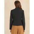 thumbnail image 3 of DARING DIVA Women's Business Casual Notched Stand Collar Work Blazer XS Black, 3 of 6