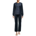 thumbnail image 2 of Sealy Women’s Long Sleeve Velour Top and Pants Sleepwear Set, 2-Piece, 2 of 5