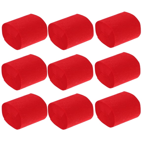 OULII 10 Rolls Red Crepe Paper Streamer for Wedding and Birthday Parties