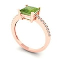 thumbnail image 2 of Solitaire with Accents Engagement Ring for Women - 1.62ct Natural Peridot in 14K Rose Gold Promise Ring, 2 of 6