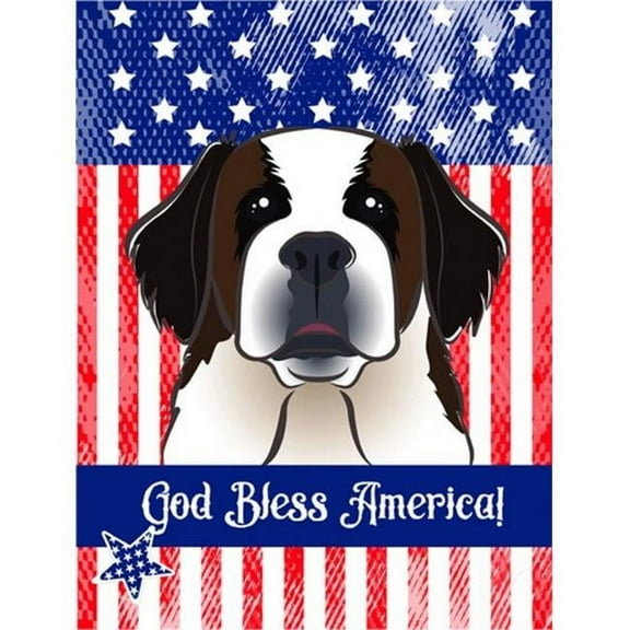 Carolines Treasures BB2176GF God Bless American Flag with Saint Bernard Flag Garden