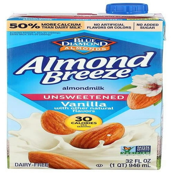Blue Diamond, Almond Milk Vanilla Unsweetened, 32 Fl Oz - Pack of 2