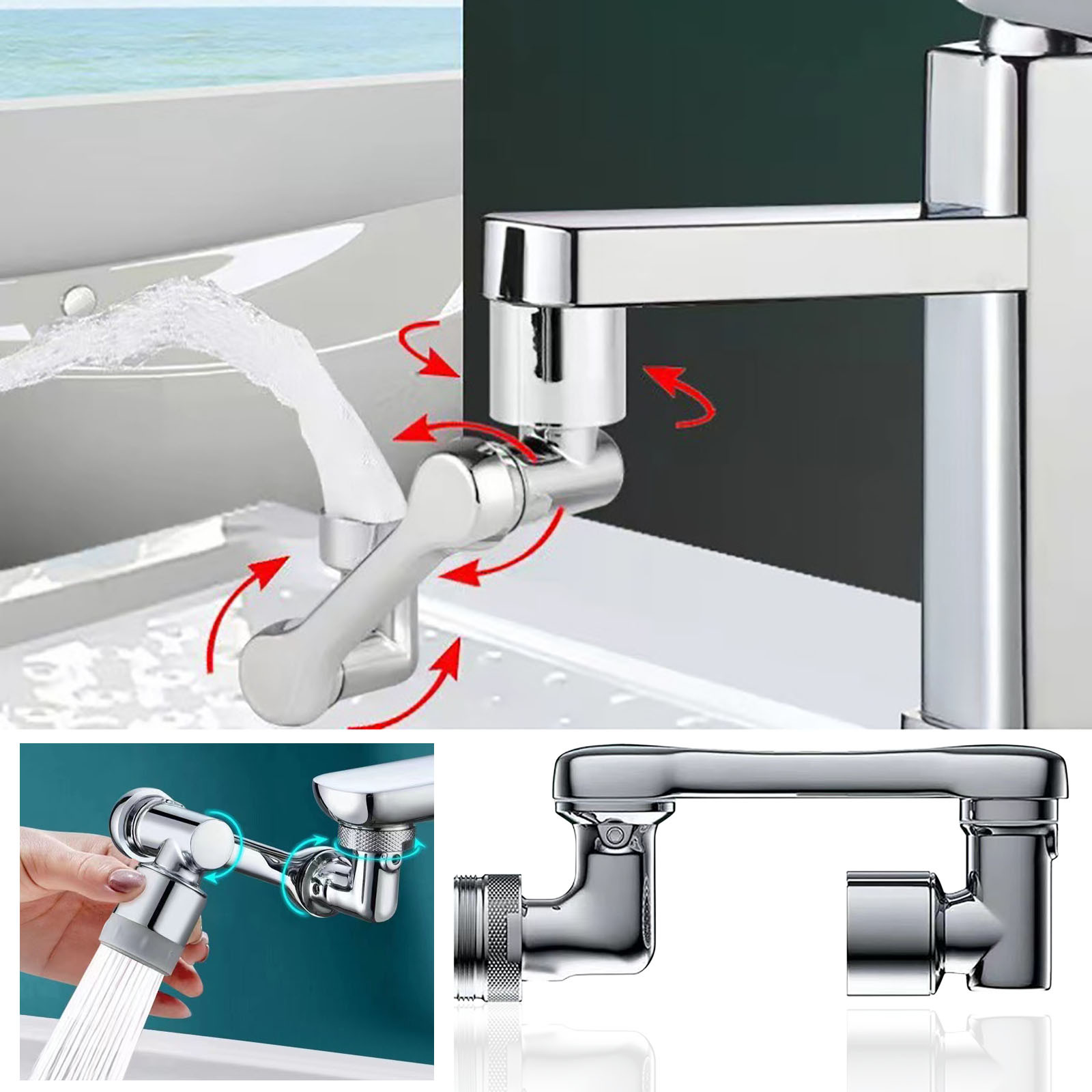 DYTTDO Home Essentials Faucet Extender, Universal 1080 Swivel Robotic