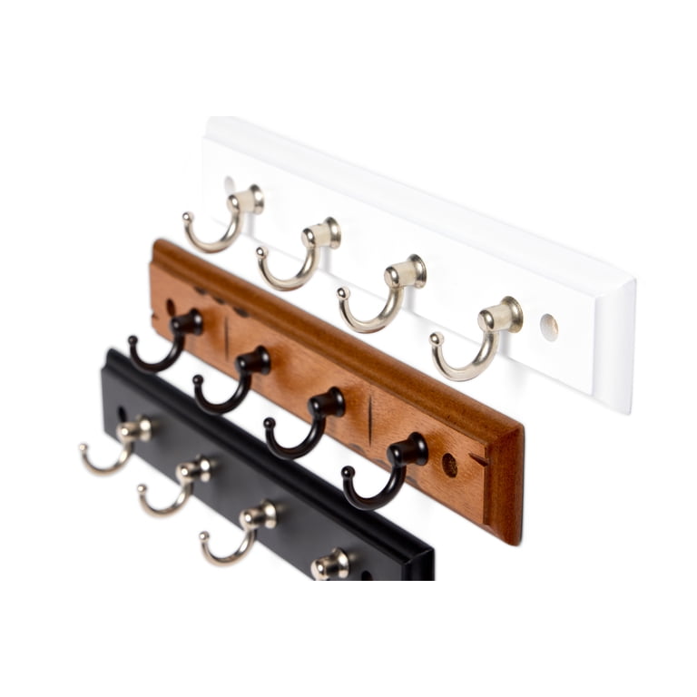 Mainstays White Key Rail With 4 Satin Nickel Hooks photo 4