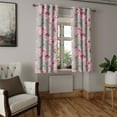thumbnail image 2 of Ambesonne Nature Grommet Curtain, Garden Look Art Flower Print, 50"x72", Jade Green and Rose, 2 of 5