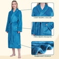 thumbnail image 3 of PAVILIA Teal Blue Women Robe Fleece Plush Soft, Fluffy Fuzzy Cozy Warm Lightweight Bathrobe, Shower Spa House Long Robe for Women, 2XL/3XL, 3 of 9