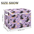 thumbnail image 3 of WOBOGO Witch Hat Cat Purple Pattern Large Collapsible Storage Box Flip Lid Fabric Decorative Organizer Container Basket with Handles 16.5×12.6×11.8in, 3 of 7