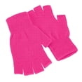 thumbnail image 2 of WonderWiz Winter Knit Warm Mittens for Women & Men - Stretch Half Finger Gloves Hot Pink One Size, 2 of 5