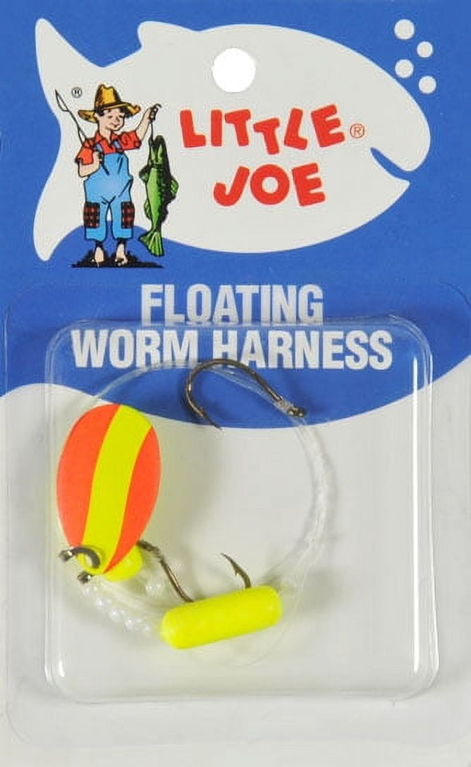 Little Joe Floating Worm Harness Fishing Lure Harness Orange Yellow Blade Yellow Float 36 inch length Snell