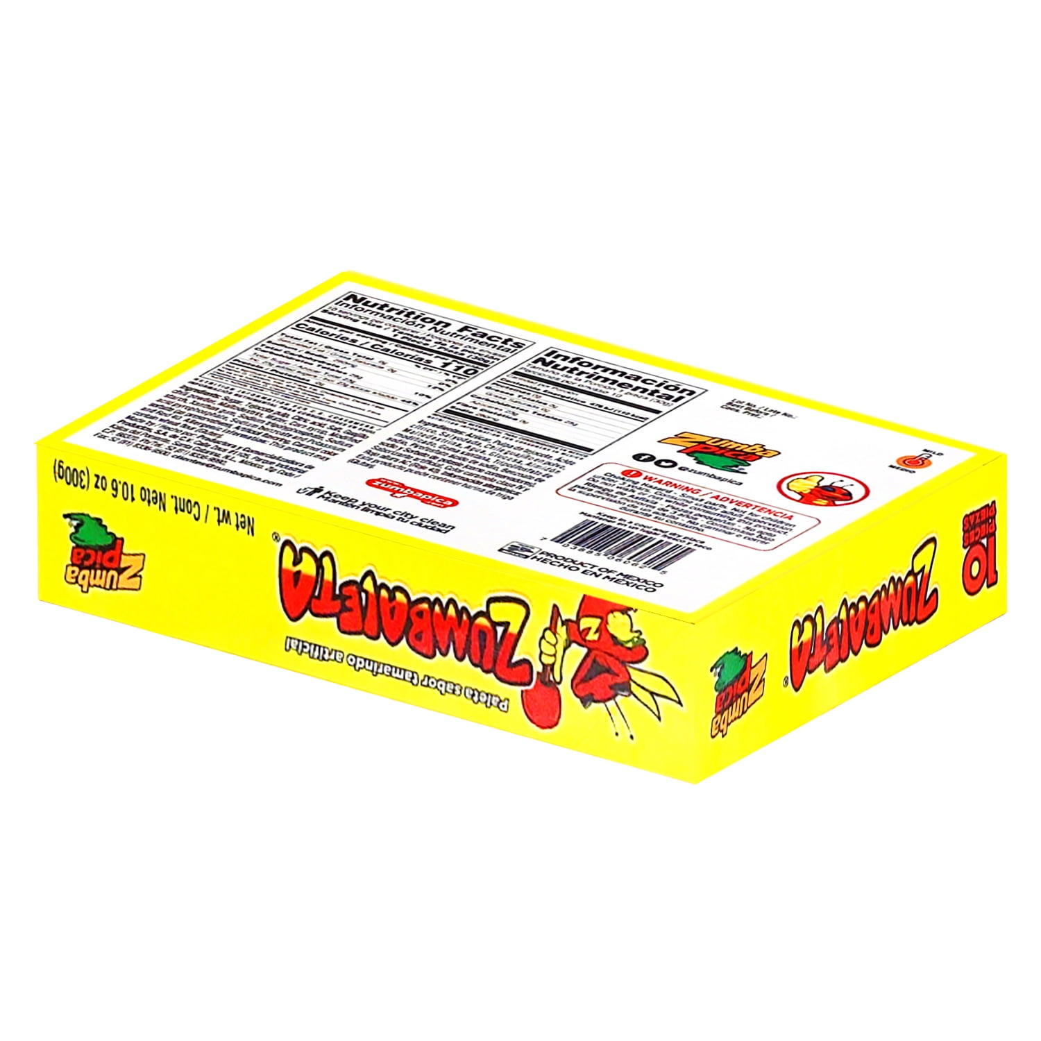 (3 pack) Zumba Pica Zumbaleta Tamarind Lollipops, Mexican Tamarind Flavored Lollipops, 10 Count