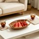 thumbnail image 5 of Cesta de fruta, bandeja de almacenamiento, plato de plástico de ratán para snacks para mesa de centro, diseño de doble asa, organizador abierto y poco profundo para el comedor en casa, 5 of 6