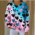 thumbnail image 6 of Craaazy Women's Valentine's Day Long Sleeve Shirt Cute Love Heart Graphic Loose Tops Gifts, 6 of 6