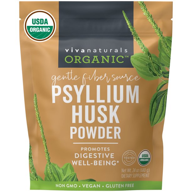 Viva Naturals Organic Psyllium Husk Powder, 24 oz (680g)