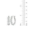 thumbnail image 4 of Forever Facets Diamond Accent Swirl Hoop Earrings in Two-Tone Rhodium over Bronze, Adult Female, 4 of 6