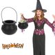 thumbnail image 3 of 2 barriles de bruja de Halloween para niños, cubos portátiles de bruja, cubos circulares para guardar dulces de Halloween (negros), 3 of 7