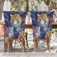 thumbnail image 5 of Decorative Chair Back Cover One Size x2 Chair Cover Dining Chair Slipcovers Chair Back Decoration Festival Chair Decoration Jungle Colored Tiger, 5 of 6
