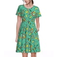 thumbnail image 1 of Easygdp Funny Animals in Jungle para Vestido Transpirable de Mujer, Vestido Suelto de Manga Corta con Pliegues y Bolsillos para el Verano, 1 of 6