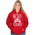 thumbnail image 4 of Just Clicked Funny Video Gamer Nerd Unisex Fleece Graphic Zip Up Hoodie Brisco Brands 3X, 4 of 5