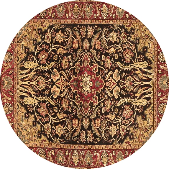 Ahgly Company Indoor Round Persian Brown Traditional Area Rugs, 5' Round