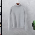 thumbnail image 5 of Mdesiwst Men Elastic Hem Sweater Men's Autumn Winter Pullover Sweater Turtleneck Long Sleeve Knitting Tops Solid Color Knitwear Thermal Tops High Collar Men, 5 of 8