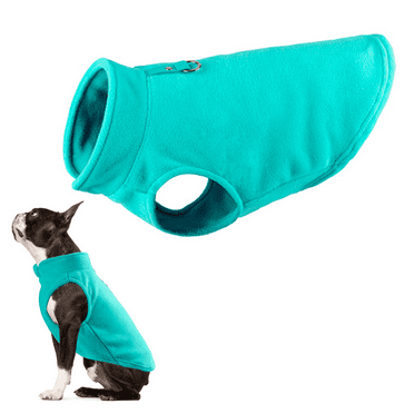 Warm Pullover Fleece Dog Jacket with O-Ring Leash - Winter Small Dog Sweater Coat - Cold Weather Dog Clothes