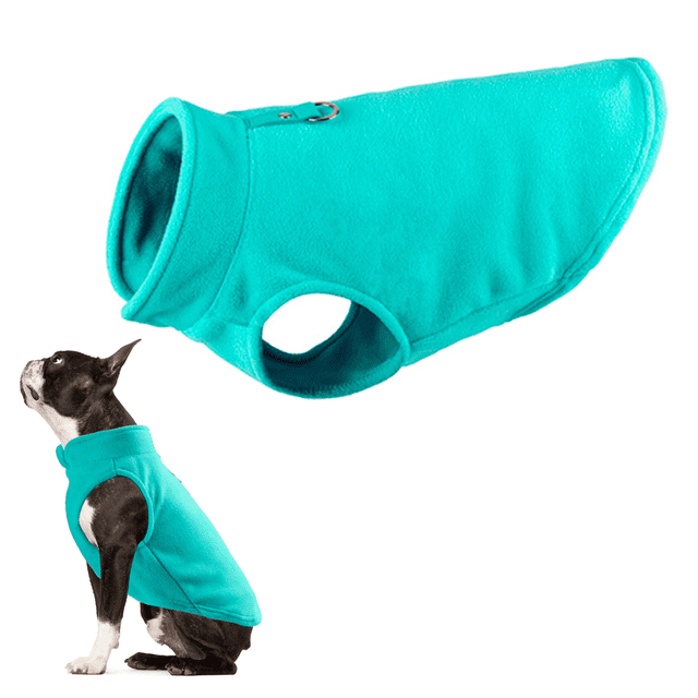 Chaqueta cálida de forro polar para perro con correa con junta tórica, abrigo de invierno para perros pequeños, ropa para perros para clima frío