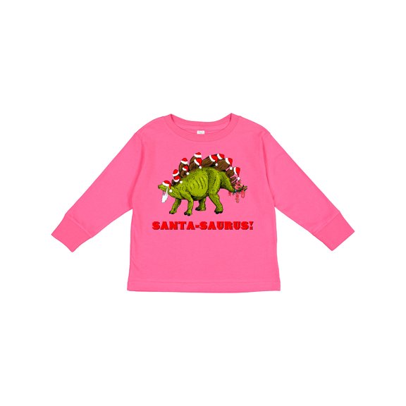 Inktastic Santa-saurus Christmas Dinosaur Boys or Girls Long Sleeve Toddler T-Shirt