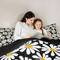 thumbnail image 5 of Homewish Black White Flower Full Size Comforter Sets for Kid, Groovy Daisy Floral Bedding Comforter Set, Kawaii Cartoon Theme Reversible Bedding Sets, Breathable Home Decor, 3-Piece, 5 of 8
