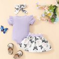thumbnail image 4 of Mikilon 0-12 Months Baby Summer Sets Round Neck Short Sleeve Blouse + Plaid Skirts, 4 of 8
