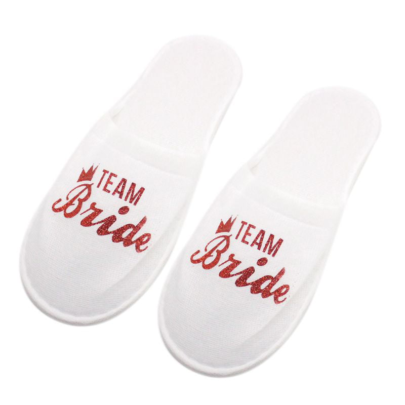 Bridesmaid Bride Team Bride Iron On Transfer Vinyl for Slippers sold by pair 