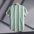 thumbnail image 4 of USNSM Mens Hawaiian Beach Striped Button Shirts Down Summer Shirt Casual Printed Turndown Short Sleeve Shirt Blouse Green S, 4 of 7
